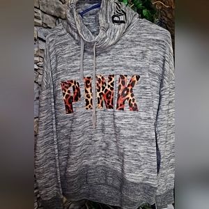 PINK Size S Cheetah & Gray Hoodie